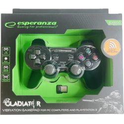 Esperanza Gladiator Controller GX600 - Sort (PS3) (PC) (NY) (Trdls) (5901299947234)
