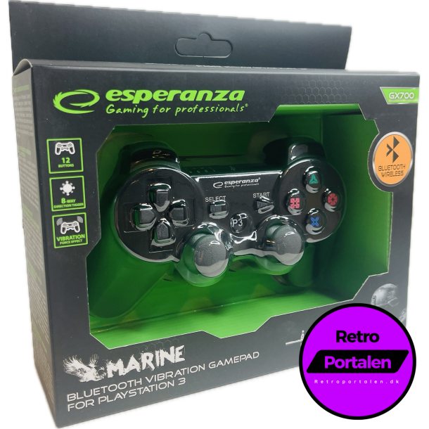 Esperanza Marine Controller GX700 Bluetooth - Sort (PS3) (NY) (Trdls) (5901299947296)