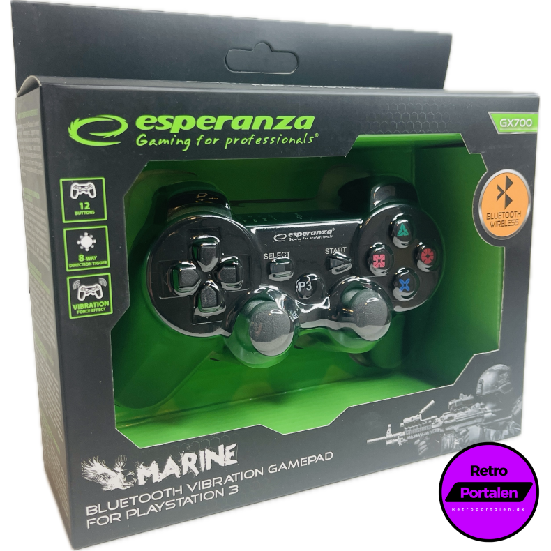 Esperanza Marine Controller GX700 Bluetooth - Sort (PS3) (NY) (Trdls) (5901299947296)