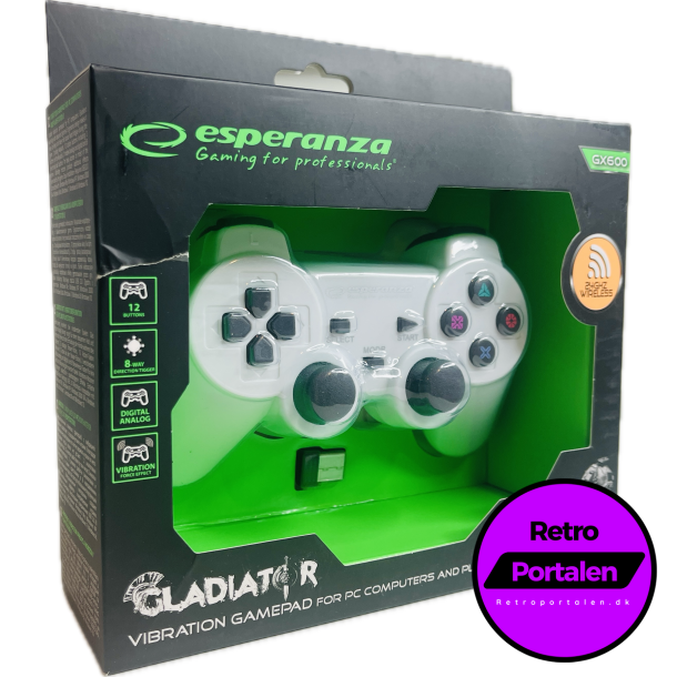 Esperanza Gladiator Controller GX600 - Hvid (PS3) (PC) (NY) (Trdls) (5901299947272)