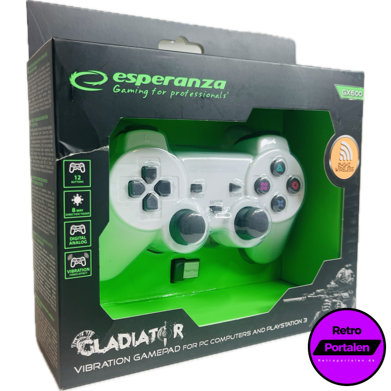 Esperanza Gladiator Controller GX600 - Hvid (PS3) (PC) (NY) (Tr�dl�s) (5901299947272)