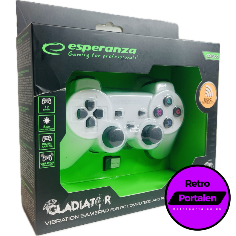 Esperanza Gladiator Controller GX600 - Hvid (PS3) (PC) (NY) (Tr�dl�s) (5901299947272)
