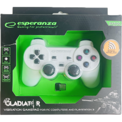 Esperanza Gladiator Controller GX600 - Hvid (PS3) (PC) (NY) (Trdls) (5901299947272)