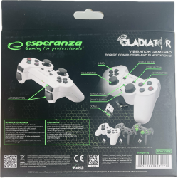 Esperanza Gladiator Controller GX600 - Hvid (PS3) (PC) (NY) (Trdls) (5901299947272)