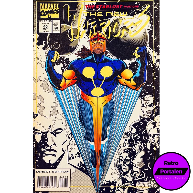 The New Warriors Vol. 1 Nr. 40 (1993) (Engelsk) (Marvel Comics) (Tegneserie) (Gul Front)