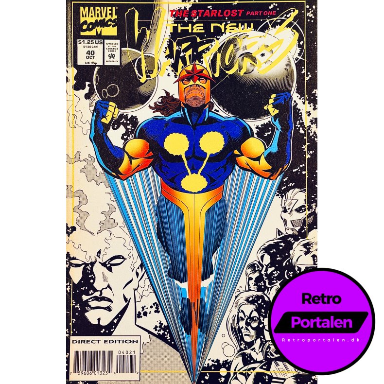 The New Warriors Vol. 1 Nr. 40 (1993) (Engelsk) (Marvel Comics) (Tegneserie) (Gul Front)