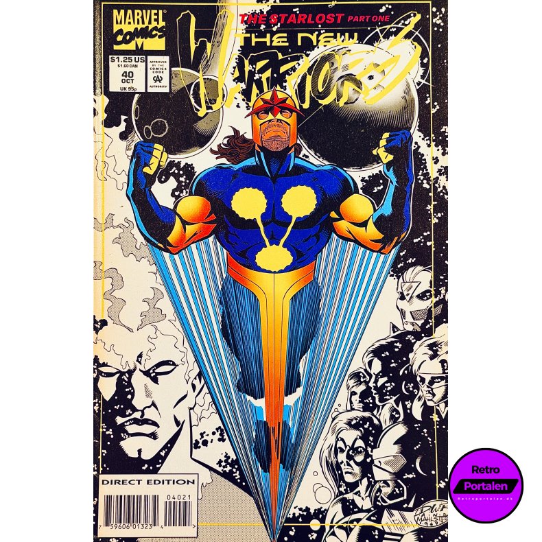 The New Warriors Vol. 1 Nr. 40 (1993) (Engelsk) (Marvel Comics) (Tegneserie) (Gul Front)