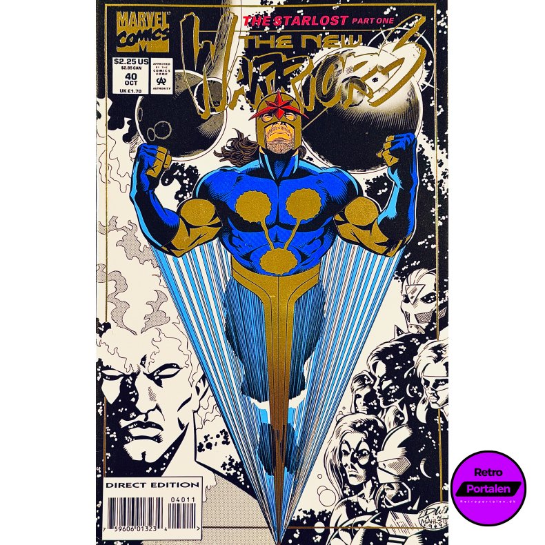 The New Warriors Vol. 1 Nr. 40 (1993) (Engelsk) (Marvel Comics) (Tegneserie) (Guld Front)