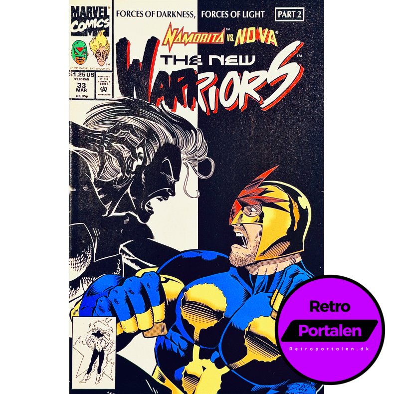 The New Warriors Vol. 1 Nr. 33 (1993) (Engelsk) (Marvel Comics) (Tegneserie)