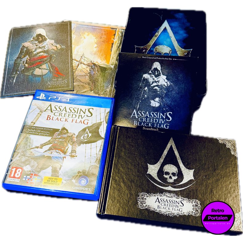 Assassins Creed 4 Black Flag Skull Edition Box (PS4 - Jumbo Steelbook "Kosmetiske Fejl")