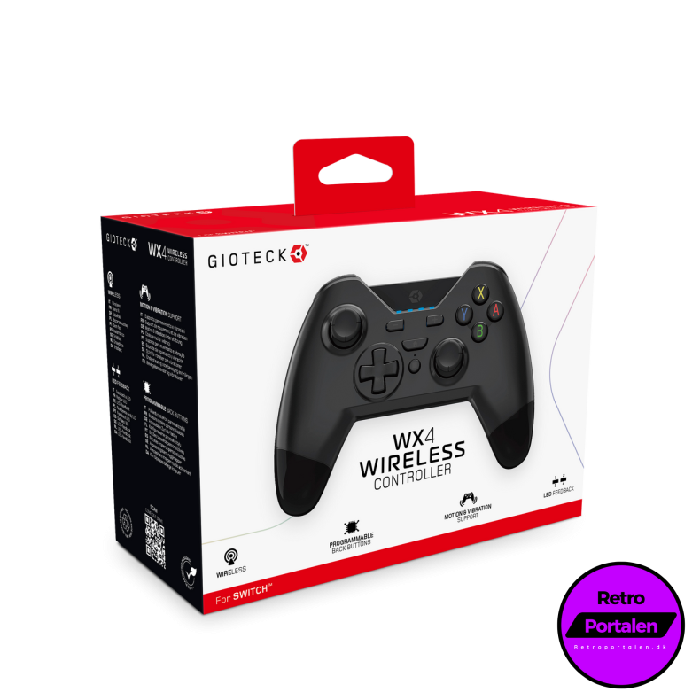 GIOTECK NSW WX4 WIRELESS BT CONTROLLER - BLACK (NY) (SWITCH) (0812313010788)