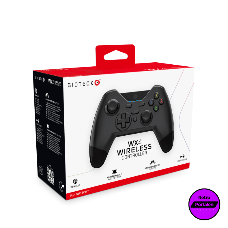 GIOTECK NSW WX4 WIRELESS BT CONTROLLER - BLACK (NY) (SWITCH) (0812313010788)